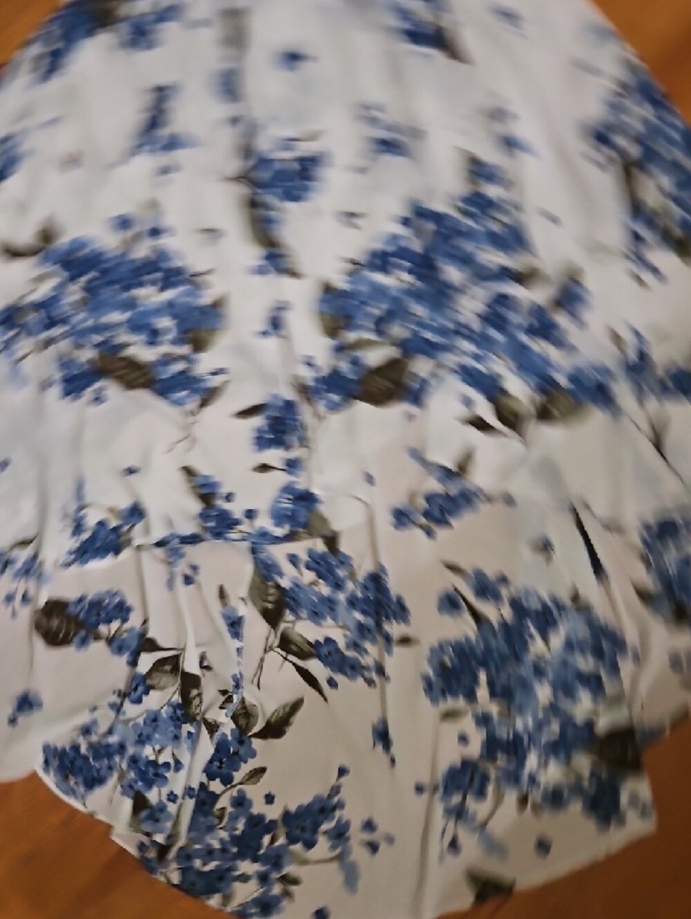 Lulu's White & Blue Floral Wrap Hi-Low Dress - Picture 8 of 10